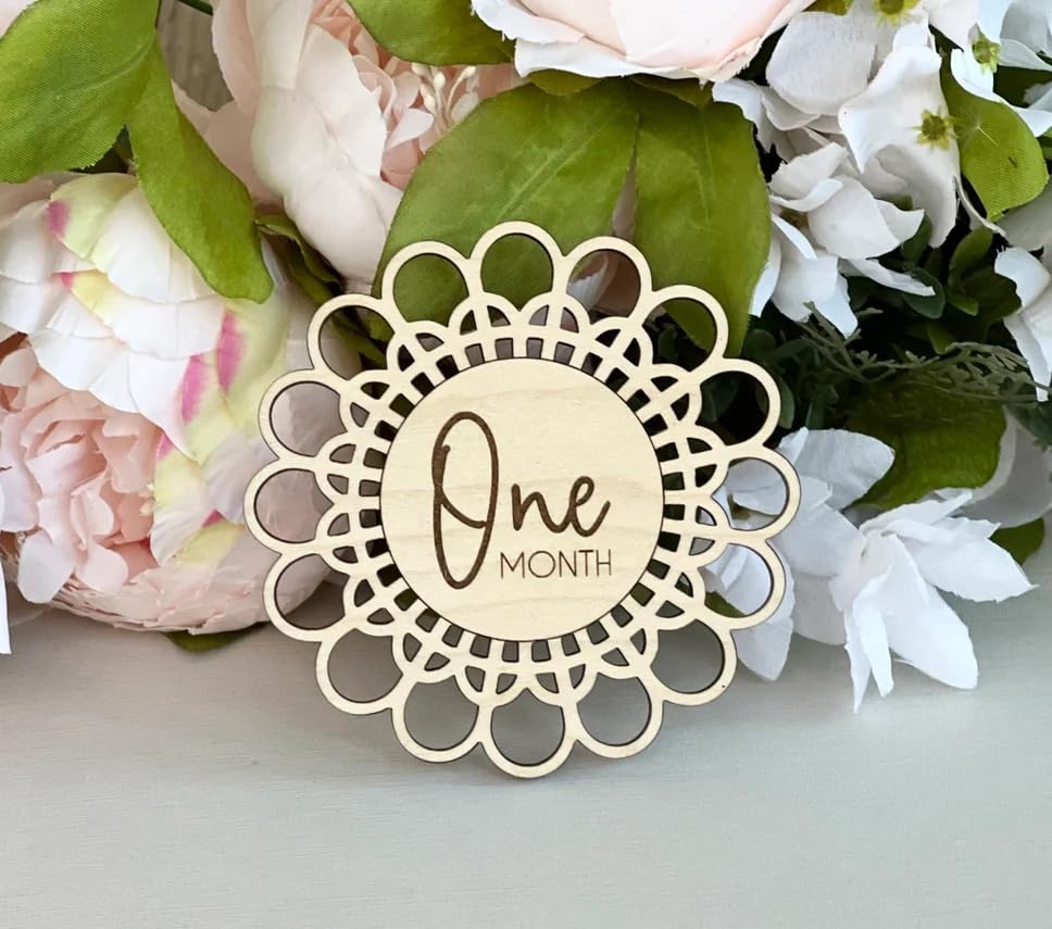 Set of 12 pieses with Hellow Boho Monthly Milestone Markers, Baby Milestone